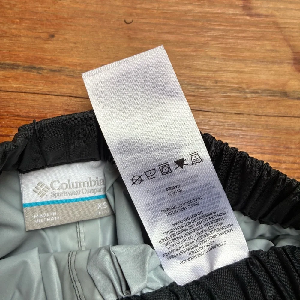 Columbia Black Rain Pants, NWOT, 6/7